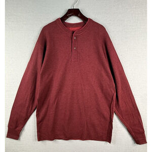 LL Bean‎ Red River Driver Henley Shirt XL Tall Wool Blend Base Layer Canada NEW